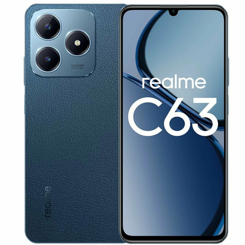 Телефон Realme RMX3939 C63 256Gb Ram 8Gb 4G  Leather Blue фото 